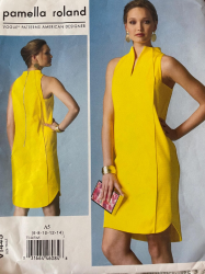 1445 Vogue Pamella Roland Loose Lined Sleeveless Shaped Shift Dress Pattern 14-22 New
